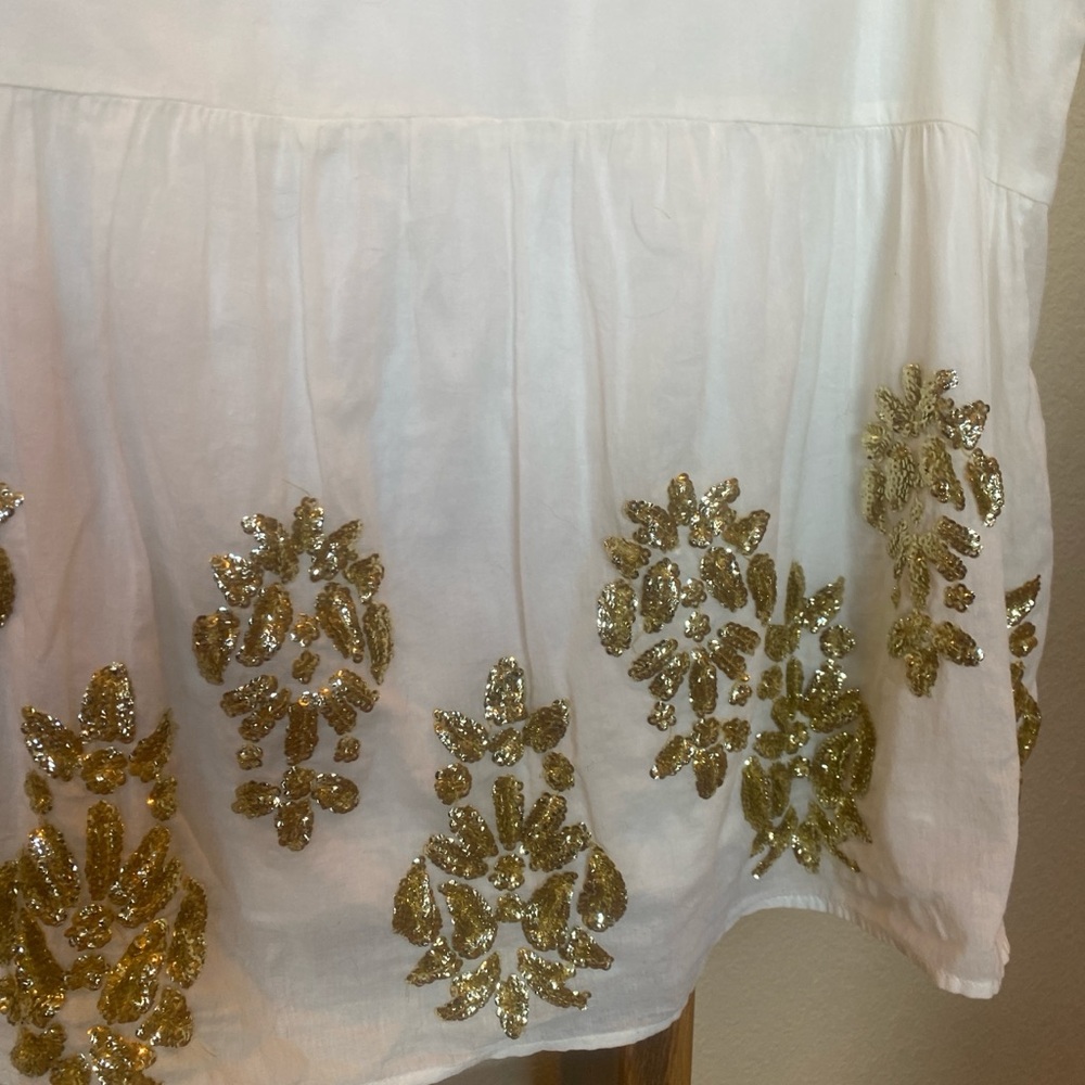 Anthropology Maeve Simona Sequined Babydoll Blouse, S - Picture 3 of 8
